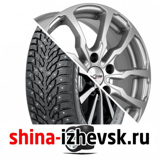 Колесо в сборе Nokian Hakkapeliitta 9 205/65 R16 T 95 + X-trike X117 6.5xR16 5×114.3 ET45 DIA60.1 Темно-серебристый с полированной лицевой частью в Ижевске